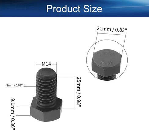 Yinpecly M10 x 130mm Carbon Steel Grade 8.8 External Hex Head Screw Bolts Metric Thread Hexagon Bolts Fastener, 5.38''x0.63''x0.63'' (LxWxH) for Machinery Furniture Hardware Black 5pcs in Saudi Arabia