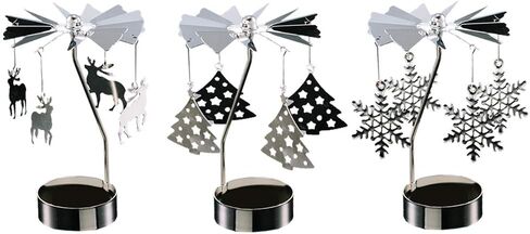 مينكيسي 3 قطع حامل شموع دوارة لعيد الميلاد شمعة دوارة لشجرة عيد الميلاد الرنة ندفة الثلج حامل شموع دوارة لحفلات الزفاف وحفلات أعياد الميلاد وديكورات طاولات الشتاء in Kuwait