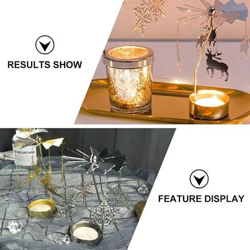 مينكيسي 3 قطع حامل شموع دوارة لعيد الميلاد شمعة دوارة لشجرة عيد الميلاد الرنة ندفة الثلج حامل شموع دوارة لحفلات الزفاف وحفلات أعياد الميلاد وديكورات طاولات الشتاء in Kuwait