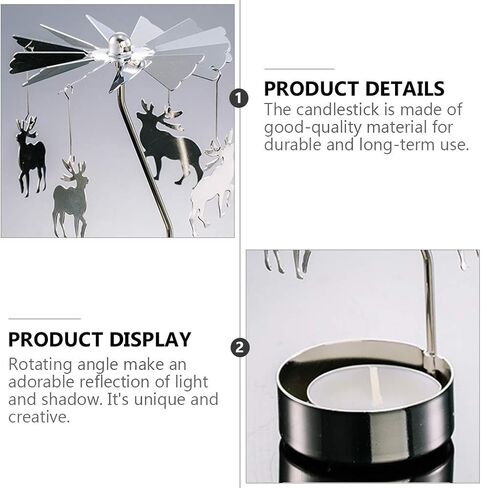 مينكيسي 3 قطع حامل شموع دوارة لعيد الميلاد شمعة دوارة لشجرة عيد الميلاد الرنة ندفة الثلج حامل شموع دوارة لحفلات الزفاف وحفلات أعياد الميلاد وديكورات طاولات الشتاء in Kuwait