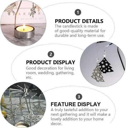 مينكيسي 3 قطع حامل شموع دوارة لعيد الميلاد شمعة دوارة لشجرة عيد الميلاد الرنة ندفة الثلج حامل شموع دوارة لحفلات الزفاف وحفلات أعياد الميلاد وديكورات طاولات الشتاء in Kuwait