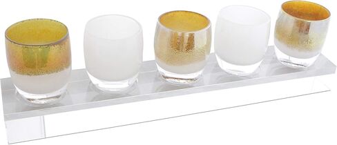 حامل شموع Allume Votive Tealight - حامل شموع مربع الشكل أنيق ومربع للطاولة لحفلات الزفاف، ديكور المنزل، الاحتفالات، الذكرى السنوية، المنزل والمطبخ، 5 قطار جيد in Saudi Arabia