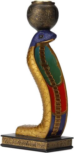 تصميم Veronese 8.5 بوصة حامل شموع الكوبرا المصرية من البوليريسين مرسومة يدويًا تمثال ثعبان من البوليريسين in Saudi Arabia