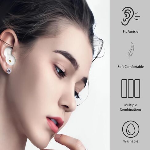 Sleeping Ear Plugs for Noise Reduction, Soft Silicone Earplugs for Sleeping, Comfortable and Effective for Deep Sleep, Noise Sensitivity - 6 Ear Tips in S/M/L – 28dB (White) in Saudi Arabia