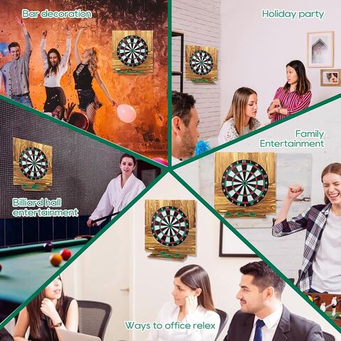 Wood Dartboard Wall Mount Dartboard Surround Wall Protector Dart Board Accessories Outdoor Dart Board Set Waterproof Dart Board Stand For 18" Dartboard Cricket Games Adults Gifts (No Dartboard & Dart) in Saudi Arabia
