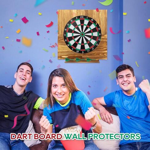 Wood Dartboard Wall Mount Dartboard Surround Wall Protector Dart Board Accessories Outdoor Dart Board Set Waterproof Dart Board Stand For 18" Dartboard Cricket Games Adults Gifts (No Dartboard & Dart) in Saudi Arabia