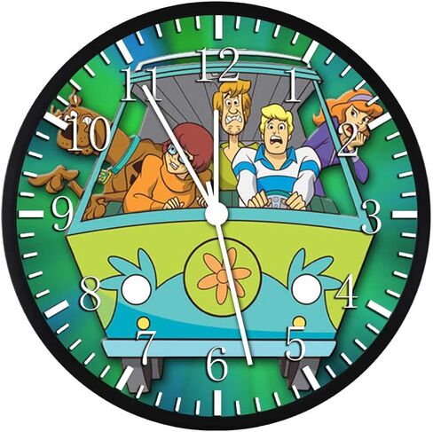 Scoob Scooby Wall Clock Large 12" Clear Glass Face Silent Non-Ticking Nice for Gift or Décor G05 in Saudi Arabia