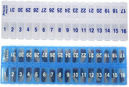 AM PM 31 Day Once-a Day Monthly Pill Planner Organizers - Large Compartment Pill Boxes Store Medications for Entire Month Plus Compartment for Extra Pills (AM/PM) (Am/Pm Black & Yellow) in Saudi Arabia