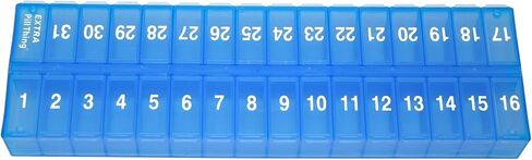 AM PM 31 Day Once-a Day Monthly Pill Planner Organizers - Large Compartment Pill Boxes Store Medications for Entire Month Plus Compartment for Extra Pills (AM/PM) (Am/Pm Black & Yellow) in Saudi Arabia
