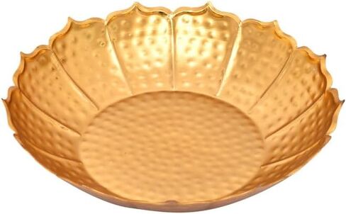 Pack of 5 Gold Lotus Urli Bowl for Water Floating Flowers Pot and Tea Light Candles Holder, Traditional Metal Bowl for Wedding Pooja Home Office Table Diwali Decoration in Saudi Arabia