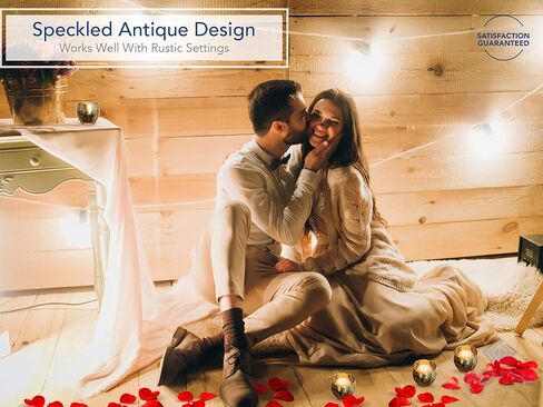 حامل شموع شموع صغيرة من الزجاج الزئبقي من Royal Imports، ديكور أنيق على شكل فقاعات دائرية، توهج مرقط دائري غير مملوء لحفلات الزفاف، ذهبي، مجموعة من 12 قطعة in Kuwait