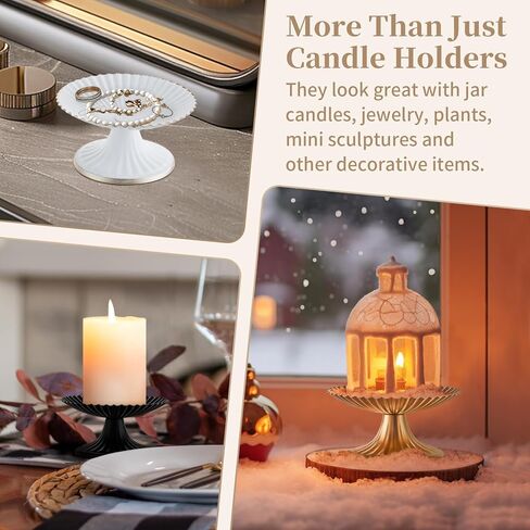 Sziqiqi Candle Plates for Wedding Centerpieces - Pillar Candle Holder Set of 2 for Decorative White Candle Trays for Tealights Scented Candle Jar in Saudi Arabia