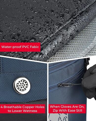 KEMIMOTO Ski Boot Bag 60L, Padded Ski Bags for Air Travel, Waterproof Snowboard Boot Bag & Helmet Backpack with 4 Breathable Copper Holes, Snow Gear Bag for Skiing Equipment in Saudi Arabia