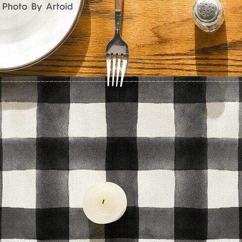 Artoid Mode Buffalo Plaid Sunflower Red Truck Sunshine Summer Table Runner, Spring Seasonal Anniversary Holiday Kitchen Dining Table Decoration for Indoor Outdoor Home Party Decor 13 x 108 Inch in Saudi Arabia