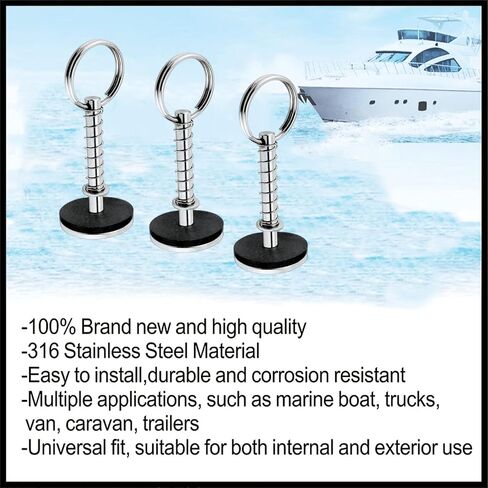 Marine Hatch Cover Pull Handle with Spring Hidden Pin Button for Fishing Boat Yacht ， Stainless-Steel 316 Hatch Cover Pull Lifter & Rubber Gasket and Spring in Saudi Arabia