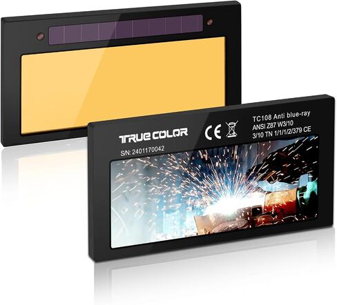 Auto Darkening Welding Lens Shade 10, Gold Welding Lens 2×4-1/4, Solar Charging, HD and True Color Technology, for Pipeliner and Pancake Welding Hood,Auto Lens Welding in Saudi Arabia