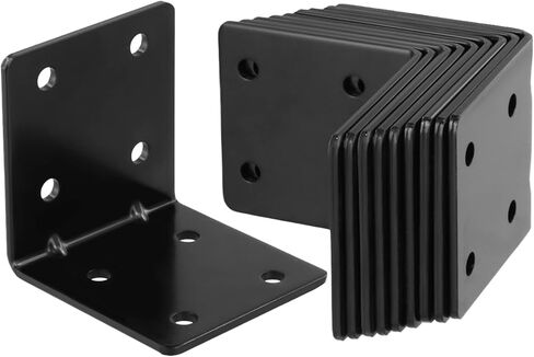 yeesport L دعامات الزاوية اليمنى، 10 قطع دعامات زاوية من سبائك الصلب لتعزيز الأثاث، 2.75 × 2.75 × 2.59 بوصة، مثبت دعم زاوية عالي التحمل للأرفف والطاولات والخزائن، أقصى حمولة 110 رطل in Kuwait