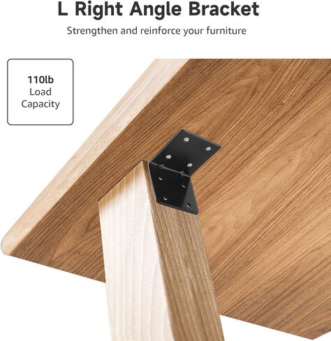 yeesport L دعامات الزاوية اليمنى، 10 قطع دعامات زاوية من سبائك الصلب لتعزيز الأثاث، 2.75 × 2.75 × 2.59 بوصة، مثبت دعم زاوية عالي التحمل للأرفف والطاولات والخزائن، أقصى حمولة 110 رطل in Kuwait