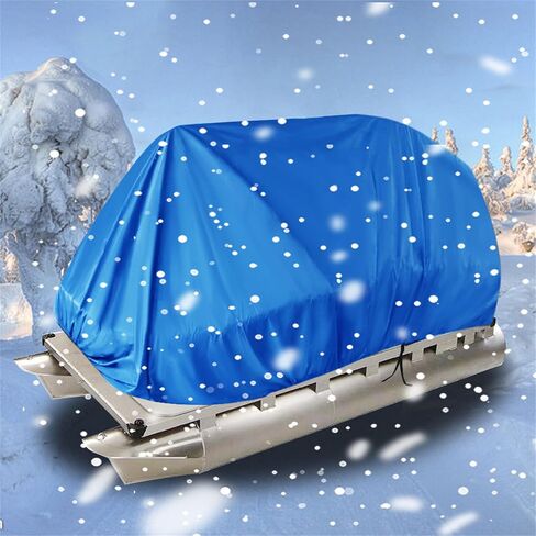 Boat Cover Dark Blue 21-24FT PEVA Heavy Duty Rain Snow Dust Resistant Protection, Fishing Boat, Runabout, Bass Boat, Waterproof Trailerable Heavy Duty Pontoon Beam Width 102, N-F8-010671-S in Saudi Arabia