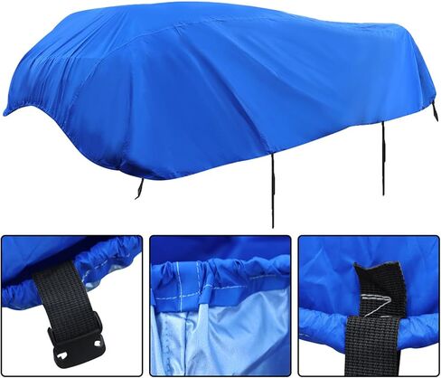 Boat Cover Dark Blue 21-24FT PEVA Heavy Duty Rain Snow Dust Resistant Protection, Fishing Boat, Runabout, Bass Boat, Waterproof Trailerable Heavy Duty Pontoon Beam Width 102, N-F8-010671-S in Saudi Arabia
