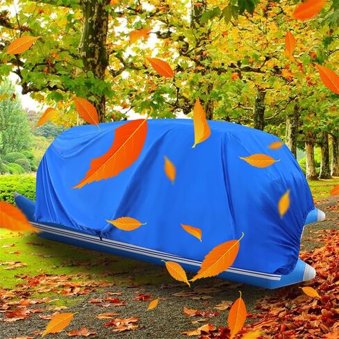 Boat Cover Dark Blue 21-24FT PEVA Heavy Duty Rain Snow Dust Resistant Protection, Fishing Boat, Runabout, Bass Boat, Waterproof Trailerable Heavy Duty Pontoon Beam Width 102, N-F8-010671-S in Saudi Arabia