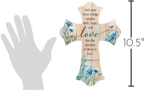 The Bridge Collection 10.5" 'The Greatest Is Love' Wall Cross - Hanging Cross for Wedding Gift - Christian Gift for Weddings - 1 Corinthians 13:13 in Saudi Arabia