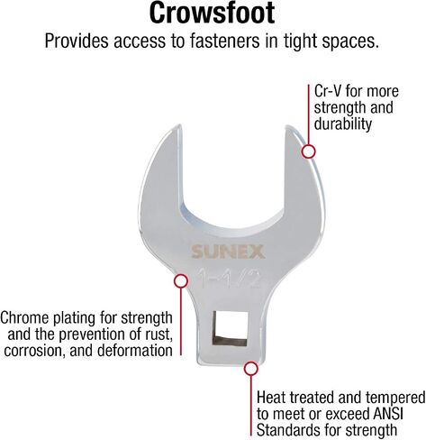 SUNEX TOOLS 9721 1/2" Drive Fractional Jumbo Straight Crowfoot Wrench Set, 14-Piece in Saudi Arabia
