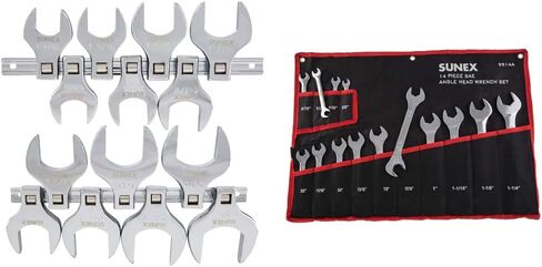 SUNEX TOOLS 9721 1/2" Drive Fractional Jumbo Straight Crowfoot Wrench Set, 14-Piece in Saudi Arabia