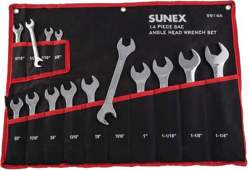 SUNEX TOOLS 9721 1/2" Drive Fractional Jumbo Straight Crowfoot Wrench Set, 14-Piece in Saudi Arabia