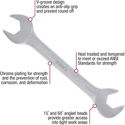 SUNEX TOOLS 9721 1/2" Drive Fractional Jumbo Straight Crowfoot Wrench Set, 14-Piece in Saudi Arabia