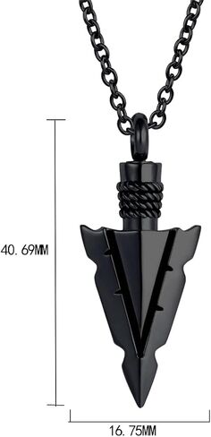 Spearpoint Arrowhead Urn Neckalce for Ashes Stainless Steel Ash Holder Cremation Keepsakes Memorial Pendant for Men Women in Saudi Arabia