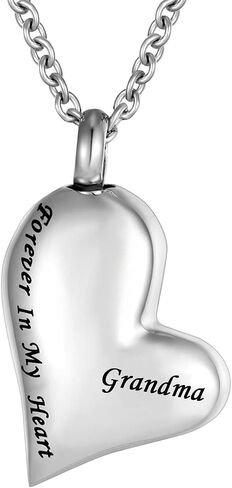 Skew Heart Cremation Urn Ashes Necklace Forever in My Heart Stainless Steel Keepsake Waterproof Memorial Pendant in Saudi Arabia