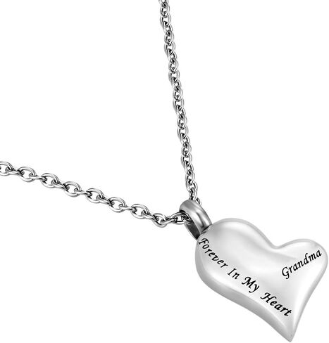 Skew Heart Cremation Urn Ashes Necklace Forever in My Heart Stainless Steel Keepsake Waterproof Memorial Pendant in Saudi Arabia