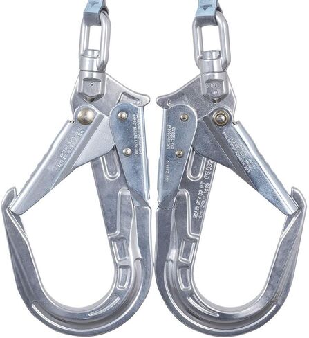 Peakworks Fall Protection Dual Self Retracting Lifeline (SRL) مع حزام، 2 خطاف حديد التسليح/الشكل، بطول 6 أقدام، أسود/أخضر، V845526006LE in Kuwait