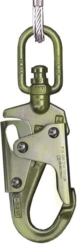 Peakworks Fall Protection Dual Self Retracting Lifeline (SRL) with Webbing, 2 Rebar/Form Hooks, 6 ft. Length, Black/Green, V845526006LE in Saudi Arabia