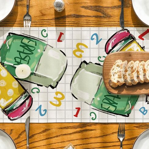 Artoid Mode School Bus Pencil Book Back to School Table Runner, First Day of School Student Kids Classroom Dining Table Decoration for Home Party Decor 13x72 Inch in Saudi Arabia