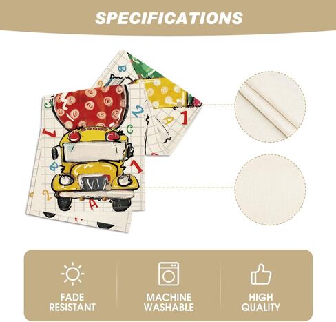 Artoid Mode School Bus Pencil Book Back to School Table Runner, First Day of School Student Kids Classroom Dining Table Decoration for Home Party Decor 13x72 Inch in Saudi Arabia