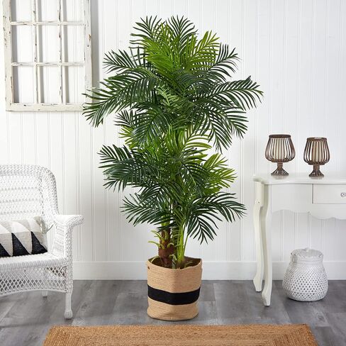 Nearly Natural 6ft. Hawaii Artificial Palm Tree in Handmade Natural Cotton Planter in Saudi Arabia