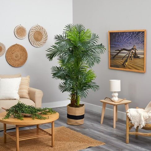 Nearly Natural 6ft. Hawaii Artificial Palm Tree in Handmade Natural Cotton Planter in Saudi Arabia