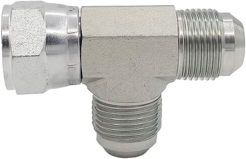 (2-PACK) 6602-06-06-06 HydraulicHoseAdapterFitting3/8"MaleJIC 37°Flare(9/16-18UNF)×3/8"FemaleJIC37°Swivel(9/16-18UNF)×3/8"Male JIC37°Flare(9/16-18UNF) Tee Pipe Joints Connector Carbon Steel in Saudi Arabia