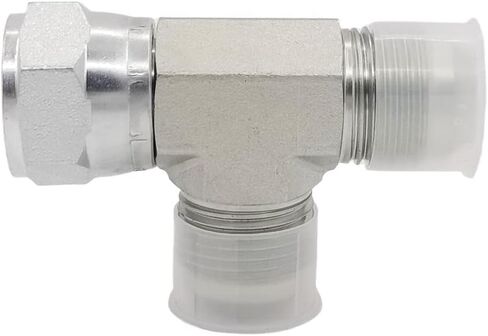 (2-PACK) 6602-06-06-06 HydraulicHoseAdapterFitting3/8"MaleJIC 37°Flare(9/16-18UNF)×3/8"FemaleJIC37°Swivel(9/16-18UNF)×3/8"Male JIC37°Flare(9/16-18UNF) Tee Pipe Joints Connector Carbon Steel in Saudi Arabia