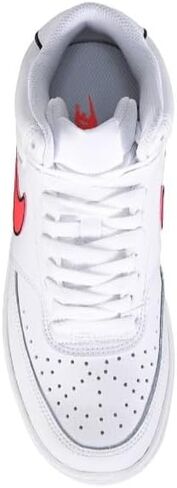 Nike Women's Court Vision MID White/Flash Crimson CD5436 102 (نظام مقاسات الأحذية الأمريكية، للبالغين، للنساء، رقمي، متوسط، 7) in Saudi Arabia