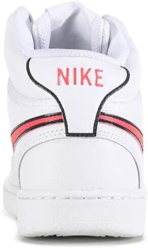 Nike Women's Court Vision MID White/Flash Crimson CD5436 102 (نظام مقاسات الأحذية الأمريكية، للبالغين، للنساء، رقمي، متوسط، 7) in Saudi Arabia