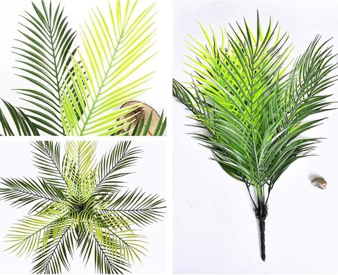 Artificial Palm Tree 1Pack, Fake Plants Plastic Greenery Tropical Shrubs Faux Leaves for Home Indoor Outdoor Decor Garden DIY Basket Planter Filler Wedding Party Decoration Ornaments in Saudi Arabia