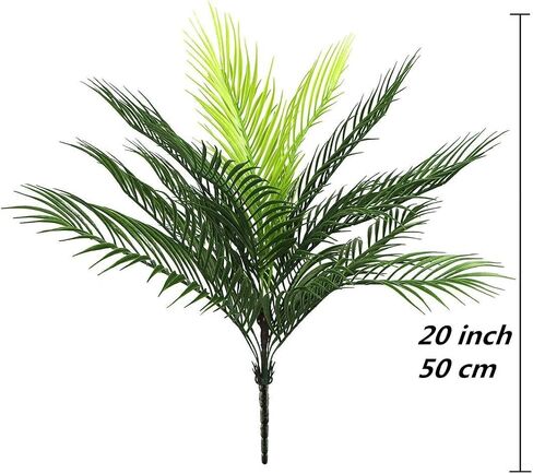 Artificial Palm Tree 1Pack, Fake Plants Plastic Greenery Tropical Shrubs Faux Leaves for Home Indoor Outdoor Decor Garden DIY Basket Planter Filler Wedding Party Decoration Ornaments in Saudi Arabia