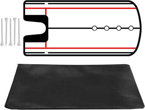 Golf Putting Alignment Mirror, Upgrade Portable Practice Putting Trainer with Tees, Golf Swing Training Equipment Aids Putting Mirror Size 12 x 6 Inches in Kuwait