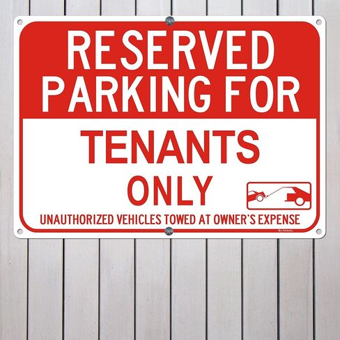 2Pack Large Reserved Parking Signs - Tenants Only Parking Sign, 14 x 10 x 0.04 Inches Aluminum Reflective Metal Sign, Rust Free Fade Resistant&Harsh Weather-Proof for Outdoor Use in Saudi Arabia