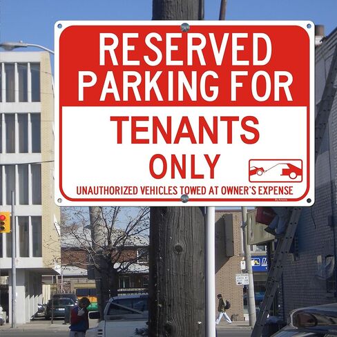 2Pack Large Reserved Parking Signs - Tenants Only Parking Sign, 14 x 10 x 0.04 Inches Aluminum Reflective Metal Sign, Rust Free Fade Resistant&Harsh Weather-Proof for Outdoor Use in Saudi Arabia