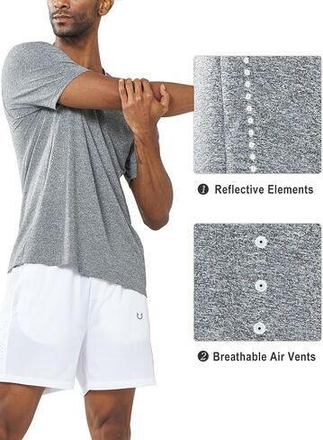NORTHYARD Men's Athletic Shirts Workout Short Sleeve UPF50+ Fishing Shirt Gym T-Shirt Quick Dry Tops Tees Running Rashguards in Saudi Arabia
