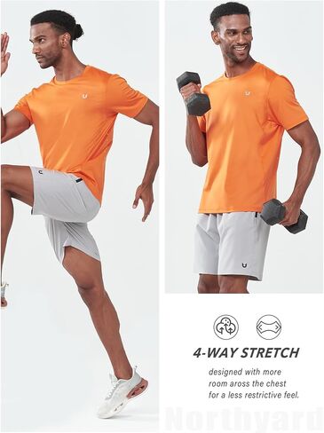 NORTHYARD Men's Athletic Shirts Workout Short Sleeve UPF50+ Fishing Shirt Gym T-Shirt Quick Dry Tops Tees Running Rashguards in Saudi Arabia